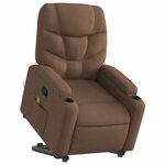 vidaXL Fauteuil de massage inclinable Marron Tissu