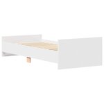 vidaXL Cadre de lit sans matelas blanc 90x190 cm bois d'ingénierie