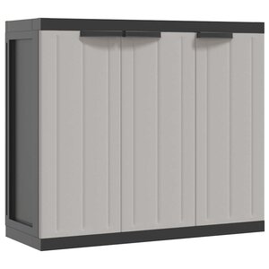 vidaXL Armoire de rangement d'extérieur gris et noir 97x37x85 cm PP
