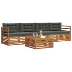 vidaXL Ensemble de canapés d'extérieur 5 Pièces Naturel et Anthracite