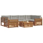 vidaXL Ensemble de canapés d'extérieur 7 Pièces Gris Naturel et Clair