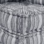 Canapé pouf modulable 4 places convertible en tissu gris clair