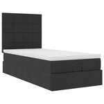 vidaXL Lit ottoman avec matelas noir 90x200 cm tissu