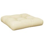vidaXL Coussin de palette crème 50x50x12 cm tissu