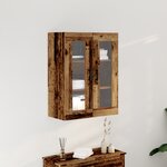 vidaXL Cabinet Murale avec Portes en Verre - Bois Ancien - 69.5x34x90 cm