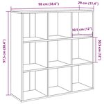 vidaXL Armoire à livres vieux bois 98x29x97 5 cm