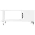 vidaXL Table basse Blanc brillant 90x50x40 cm Bois d'ingénierie