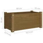 vidaXL Jardinière d'extérieur Marron miel 60x31x31 cm Bois de pin