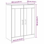 vidaXL Meuble mural avec portes en verre  Chêne fait main 69.5x34x90 cm
