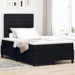 vidaXL Lit à ressorts avec matelas LED noir 120 x 200 cm en tissu