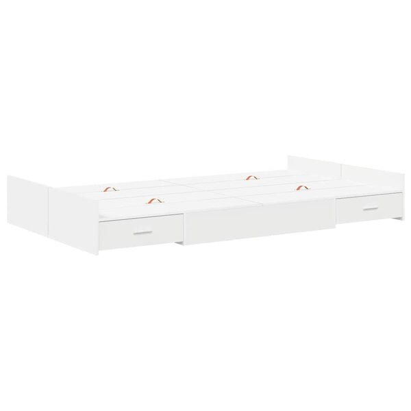 vidaXL Cadre de lit avec rangement avec tête de lit Blanc 120 x 200 cm