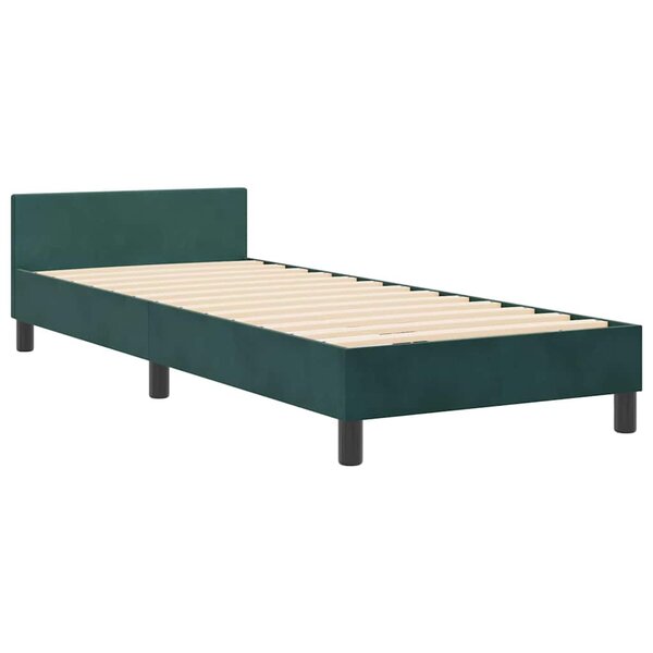 vidaXL Cadre de lit avec tête de lit Vert foncé 80 x 200 cm Velours