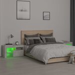 vidaXL Tables de chevet 2 Pièces et lumières LED Gris béton 70x36 5x40 cm
