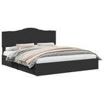 vidaXL Lit de Rangement Noir 200 x 200 cm Bois d'ingénierie