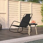 vidaXL Chaise longue à bascule Noir Acier et textilène