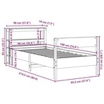 vidaXL Cadre de lit sans matelas blanc 90x190 cm bois de pin massif