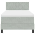Lit à ressort vidaXL avec matelas en velours gris clair simple
