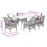 vidaXL Ensemble à manger de jardin coussins 7 Pièces mélange beige rotin