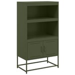 vidaXL Buffet haut vert olive 68 5x38 5x123 5 cm acier
