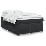 vidaXL Sommier à lattes de lit avec matelas Noir 140x190 cm Similicuir