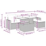 vidaXL Salon de jardin avec coussins 6 Pièces gris résine tressée acacia