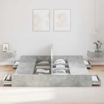 vidaXL Cadre de lit avec rangement avec tiroir Gris béton 180 x 200 cm