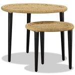 vidaXL Table basse 2 Pièces jute naturelle
