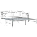 vidaXL Cadre de canapé-lit extensible sans matelas gris métal 90x200cm