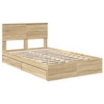 vidaXL Lit de Rangement Chêne Sonoma 120 x 190 cm Bois d'ingénierie