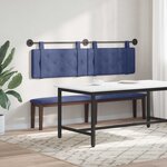 vidaXL Tête de lit suspendue Bleu police Velours