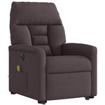 vidaXL Fauteuil inclinable de massage électrique Marron foncé Tissu
