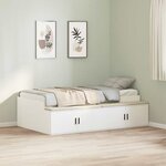vidaXL Cadre de lit avec tiroir Blanc 100 x 200 cm Bois d'ingénierie