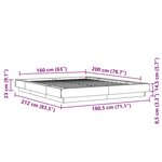 vidaXL Cadre de lit avec lumières LED chêne fumé 160x200 cm