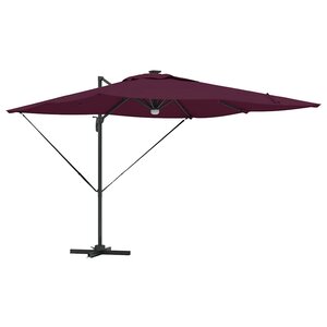 vidaXL Parasol Roma Rouge 286 x 284 x 270 cm Aluminium et polyester