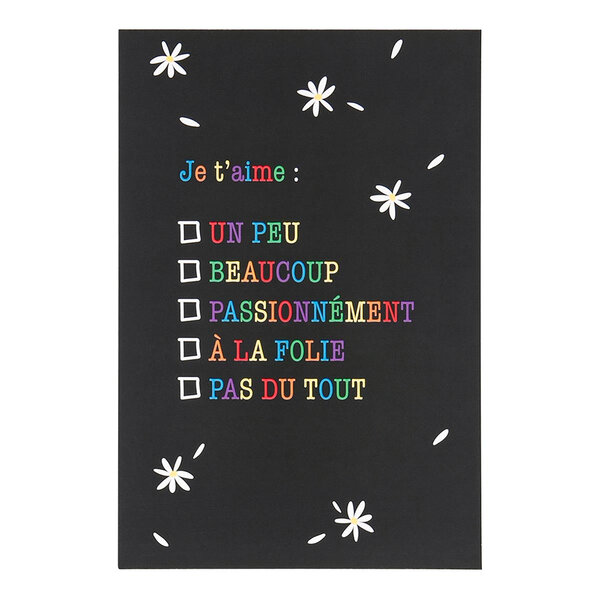 Carte Je T'aime Un Peu  Beaucoup  Passionnément… - Draeger paris