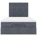 vidaXL Cadre de lit ottoman avec matelas gris foncé 120x190 cm velours
