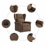 vidaXL Fauteuil inclinable électrique Marron Tissu