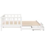 vidaXL Lit de jour avec gigogne et tiroirs sans matelas blanc 90x190cm