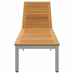 vidaXL Chaise longue Gris 200 x 55 x 35 cm Bois d'acacia massif