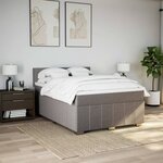 vidaXL Sommier à lattes de lit avec matelas Taupe 140x190 cm Tissu