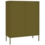 vidaXL Armoire à tiroirs Vert olive 80x35x101 5 cm Acier