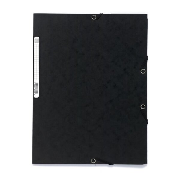 EXACOMPTA - Chemise a élastique - 3 rabats - 24 x 32 - Carte lustrée 390G - Noir