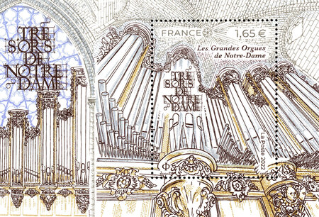 Bloc 1 timbre - Trésors de Notre Dame - 2022 - Lettre Prioritaire Internationale