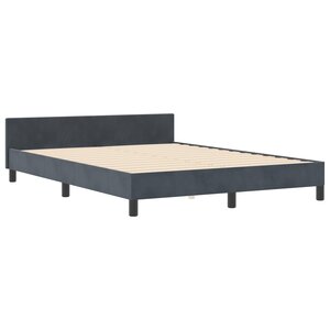 Lit vidaXL Gris foncé 140x200 cm en Velours