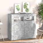 vidaXL Buffet avec lumières LED gris béton 80x35x75 cm