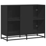 vidaXL Buffet noir 94x35x76 cm bois d’ingénierie