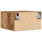 Table de chevet murale en bois ancien 35x35x20 cm