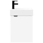 vidaXL Meuble de salle de bain avec robinet Blanc 45 5 x 22 5 x 84 cm
