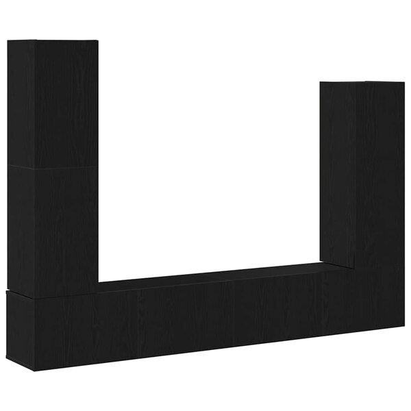 vidaXL Ensemble meuble TV 6 Pièces Chêne noir Bois d'ingénierie