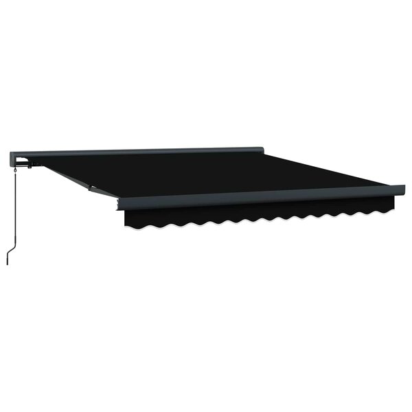 vidaXL Auvent rétractable Noir 350 x 250 cm Toile et Aluminium